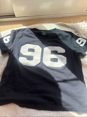 Navy Tee with Bold White '96' Graphic